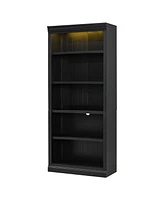 83.4" 5-Tier Bookcase w/ Light, Adjustable Shelves