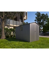 Motorcycle Outdoor Storage Shed With Window, Grey