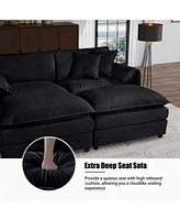 Chenille Accent Chairs (Set of 2) - Black