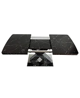 Square Marble Top Dining Table, X-Leg