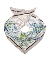 Lilac Garden - Hand Rolled Silk Foulard for Women