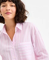 On 34th Women's Adventure Stripe Long-Sleeve Shirt, Exclusively at Macy's