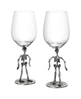 The Wine Savant Skeleton Stemmed Wine Glasses, Set of 2