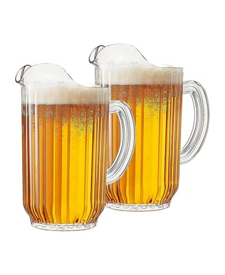 The Wine Savant Classic Beer Beverage Pitchers, Set of 2