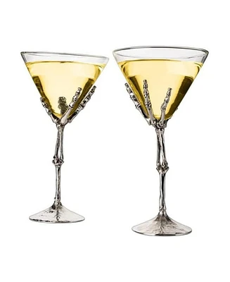 The Wine Savant Skeleton Stemmed Martini Glasses, Set of 2