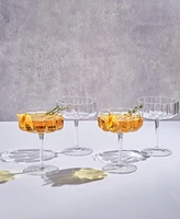 The Wine Savant Khen Vintage Wavy Flower Coupe Glasses, Set of 4