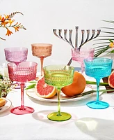 The Wine Savant Art Deco Vintage Goblet Cocktail Glasses, Set of 6