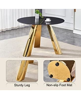 42" Gold & Granite Round Table - Seats 4-6