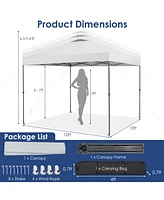10 x 10 Feet Foldable Outdoor Instant Pop-up Canopy with Carry Bag