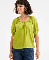 On 34th Braided Trim Short Sleeve Top Barrel Leg Jeans Lauuritaa Dress Sandals Beaded Shoulder Bag Jewelry Exclusively At Macys