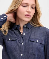 Tommy Hilfiger Women's Chambray Button-Front Work Shirt
