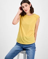 Tommy Hilfiger Women's Ruched-Shoulder Sleeveless Top