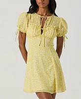 Astr the Label Women's Puff-Sleeve Bow-Detail Dress