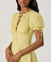 Astr the Label Women's Puff-Sleeve Bow-Detail Dress