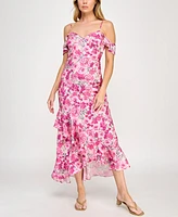 Bcx Juniors' Floral-Print High-Low Dress