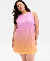 On 34th Plus Ombre Sleeveless Sequin Shift Dress, Exclusively at Macy's