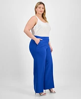 Tahari Asl Plus Wide-Leg Pants