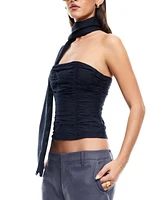 Lioness Women's Island Ruched Scarf-Trim Tube Top