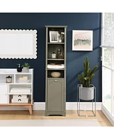 64" Multipurpose Storage Cabinet (w/ Laundry Hamper, Hidden Storage