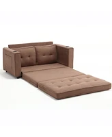 Versatile 3-in-1 Sofa Bed with Storage and Cup Holders for Compact Spaces