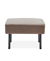 Cozy 3-Seater L-Shape Sofa with Ottoman, Polyester Fabric for Small Spaces