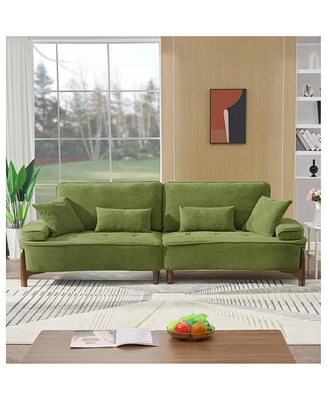 Cozy Deep-Seated Sofa with Pillow (103")