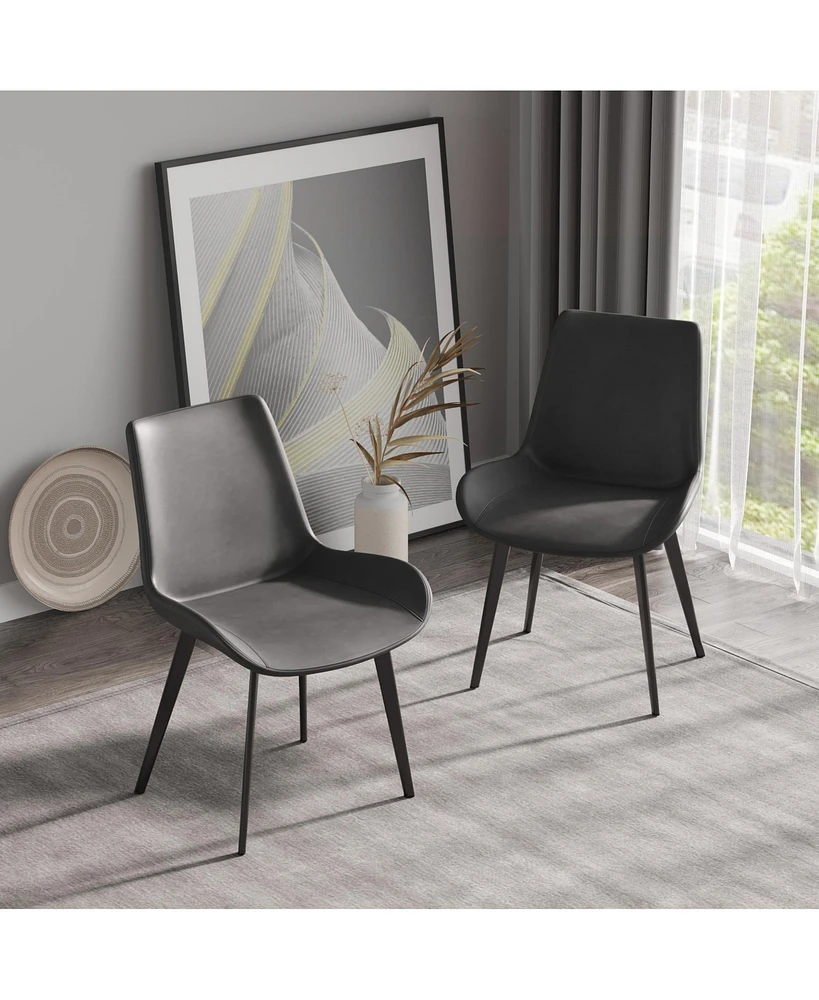 Modern Dining Chair Living Room Black Metal Leg Dining Chair-4 Pieces/Ctn