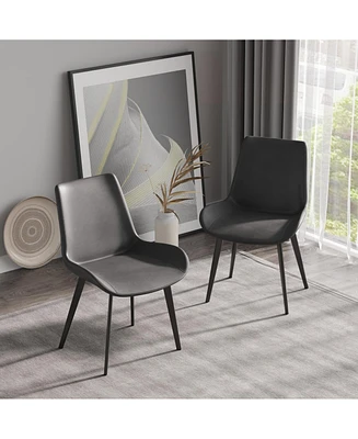 Modern Dining Chair Living Room Black Metal Leg Dining Chair-4 Pieces/Ctn