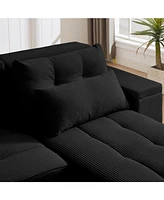 Modular Corduroy Sofa with Ample Storage and Customizable Design