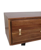 58x14x17.5" Asther Acacia Wood Tv Cabinet
