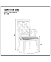 Retro Upholstered Arm Dining Chairs (Set of 2)