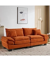 Comfy Corduroy Sleeper Sofa with Pillows for Home or Office