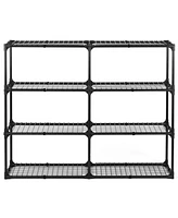Heavy-Duty 4-Shelf Wire Rack (2-Pack) with Cover: 880 lbs Capacity, Anti-Rust, Anti-uv