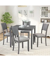 Dining Chairs set for 4,Kitchen Chair with Padded Seat, Side Chair for Dining Room, Gray