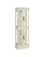 Lighted Glass Curio Display Cabinet, Display Cabinet, Glass Storage Cabinet Glass Wine cabinet Wood Frame Toy Display for Living Room, Kitchen, Pantry