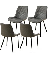 Mid-Century Leathaire Dining Chairs (Set of 4)