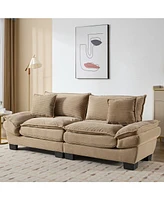 Corduroy Sofa Sleeper Couch with Pillows
