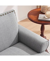 62'' Loveseat Sofa, Mid Century Modern Sofa Couches for Living Room, Upholsteded Love Seats Furniture for Small Space, Bear 500lbs,Grey