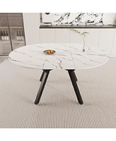 White Extendable Table for 4-6, Modern Kitchen/Home Dining Table