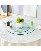 Double-Layer Rotating Glass Display (24" upper, 15" lower)