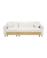 84.64 inches beige three person sofa lift sofa bed with locker sofa bed, sofa soft and comfortable, suitable for bedroom, living room