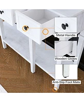 48 inch Long Console Table with 4 Drawers and 1 Bottom Shelf for Entryway Hallway Easy Assembly