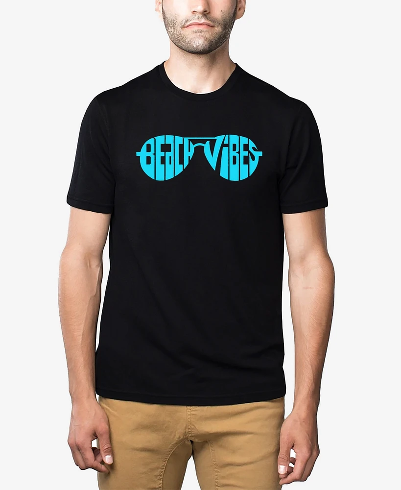 La Pop Art Men's Beach Vibes Premium Blend Word T-Shirt