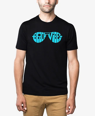 La Pop Art Men's Beach Vibes Premium Blend Word T-Shirt