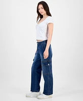 Madden Girl Juniors' High-Rise Cargo Skater Jeans