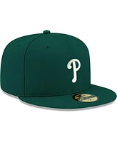 New Era Men's Green Philadelphia Phillies White Logo 59FIFTY Fitted Hat