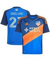 Adidas Big Boys and Girls Luca Orellano Blue Fc Cincinnati 2025 Orange Legacy Kit Replica Player Jersey