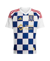 Adidas Big Boys and Girls Diego Luna White Real Salt Lake 2025 Grid City Replica Player Jersey