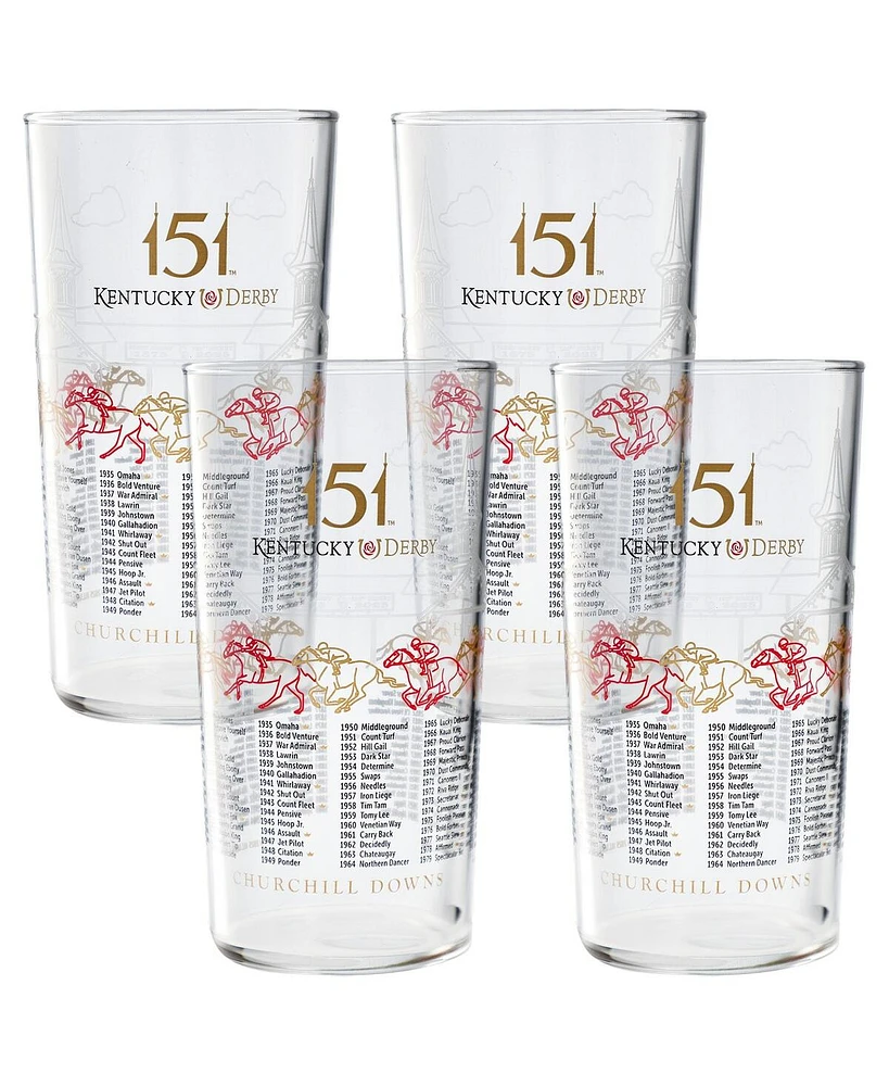 West Coast Novelty 151st Kentucky Derby Mint Julep Glasses, Set of 4