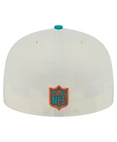 New Era Men's White/Aqua Miami Dolphins Main 59FIFTY Fitted Hat